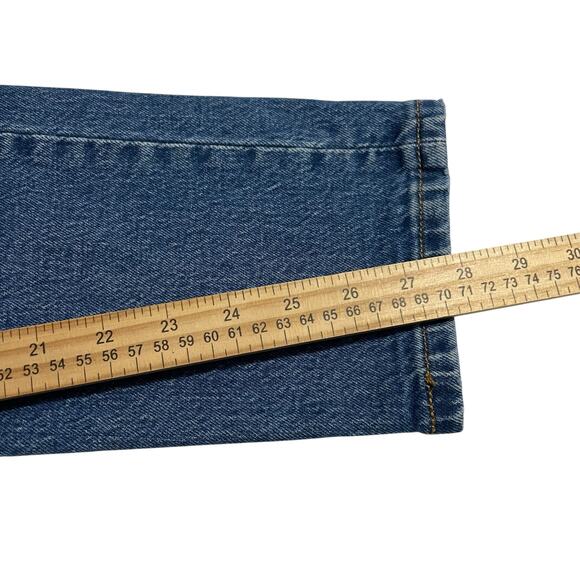 Levis 501 Womens Jeans Size 28 Button Fly Straight Medium Wash Distressed Denim - Picture 12 of 12